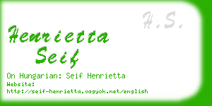henrietta seif business card
